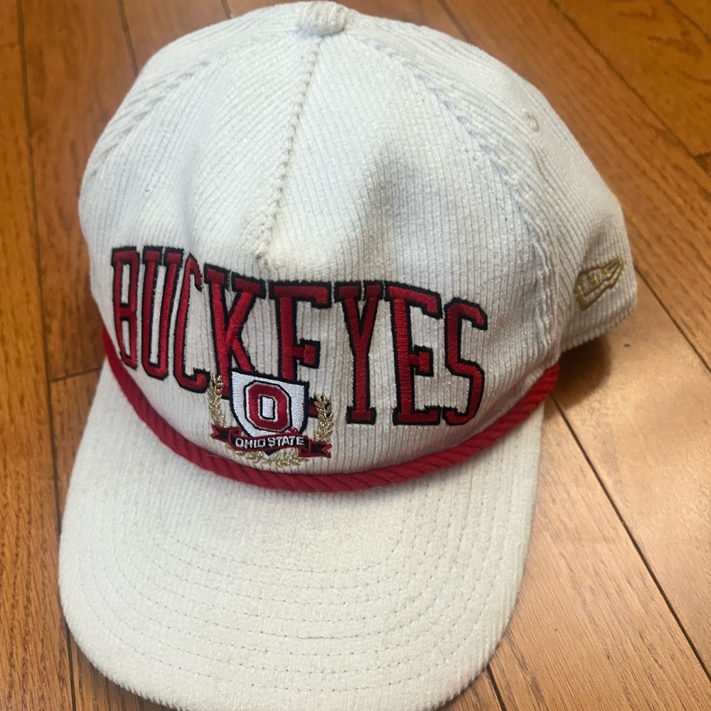 New Era White and Green Cap with Red Accents
